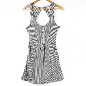 O'Neill Black White Striped Racerback Mini Dress Womens XL Surf